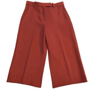 Zara Women’s Pants S Small Cropped Classic Rust Viscose